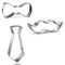 CookieCutter.com Fathers Day 3 Piece Cookie Cutters Set, Mustache, Bow, Tie, Tin Plate Steel, USA